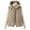 Khaki, variant on Fmbrln Women's Wave Quilted Puffer Vest Zip Up Sleeveless Short Padded Hooded Jacket Fall Winter Layering Outerwear Khaki 2XL