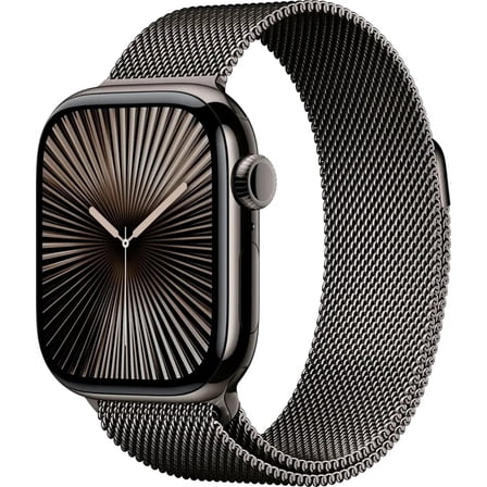 Pre-Owned Restored Apple Watch Series 10 GPS + Cellular 42mm Slate Titanium Case with Slate Milanese Loop