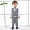 thumbnail image 2 of Zshosam Toddler Gentleman Outfit Baby Toddler Boys Gentleman Suit Set, Outfits Shirts & Vest & Pants Size 3T 4T,(Grey 3-4 Years), 2 of 7