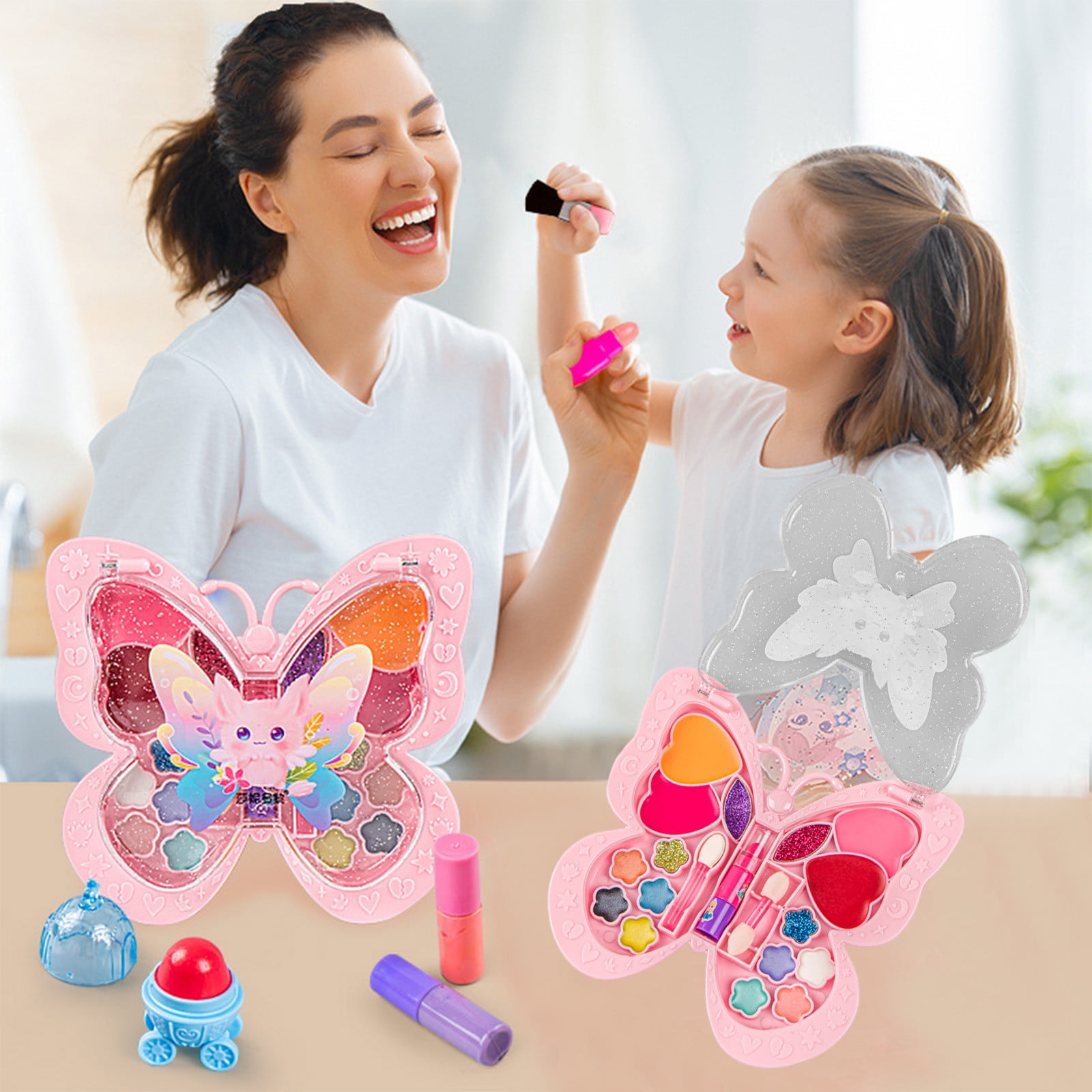 SPOORYYO Kids Cute Butterfly Makeup Kit for Girl Washable Toddler Makeup  Kit, Girl Toys Real Cosmetic Little Girls Makeup Set, Safe & Non-Toxic  Frozen Makeup Set for 3-12 Year Old Kids Birthday