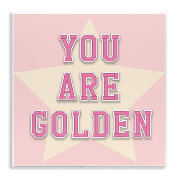 Stupell Industries You Are Golden Phrase Text & Numbers Painting Unframed Art Print Wall Art, 12 x 12