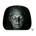 thumbnail image 2 of Halloween Face Print Stretch Car Headrest Cover Set O, Universal Elastic Seat Protector, Spooky Car Interior Decoration Accessories, 2 of 6