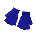 thumbnail image 4 of Qarigey 1 par de guantes sin dedos, elegante cubierta de medio dedo para invierno, calentadores de dedos para adultos, cubiertas de mano Azul oscuro 5Conjunto, 4 of 6