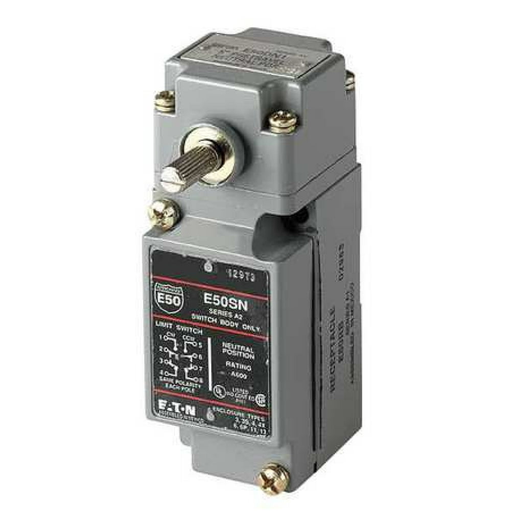 EATON E50BL1 Heavy Duty Limit Switch, No Lever, Rotary, 2NC/2NO, 10A