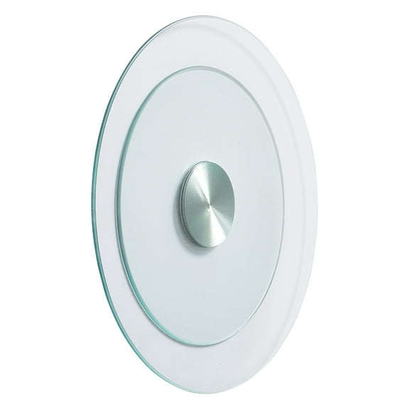 KFFKFF 20-inch Glass Lazy Susan Turntable, 360° Rotating Clear Glass Tray, Tempered Glass Table Centerpiece with Smooth and Quiet Spin, Ideal for Dining, Gatherings, Banquets, and Weddings