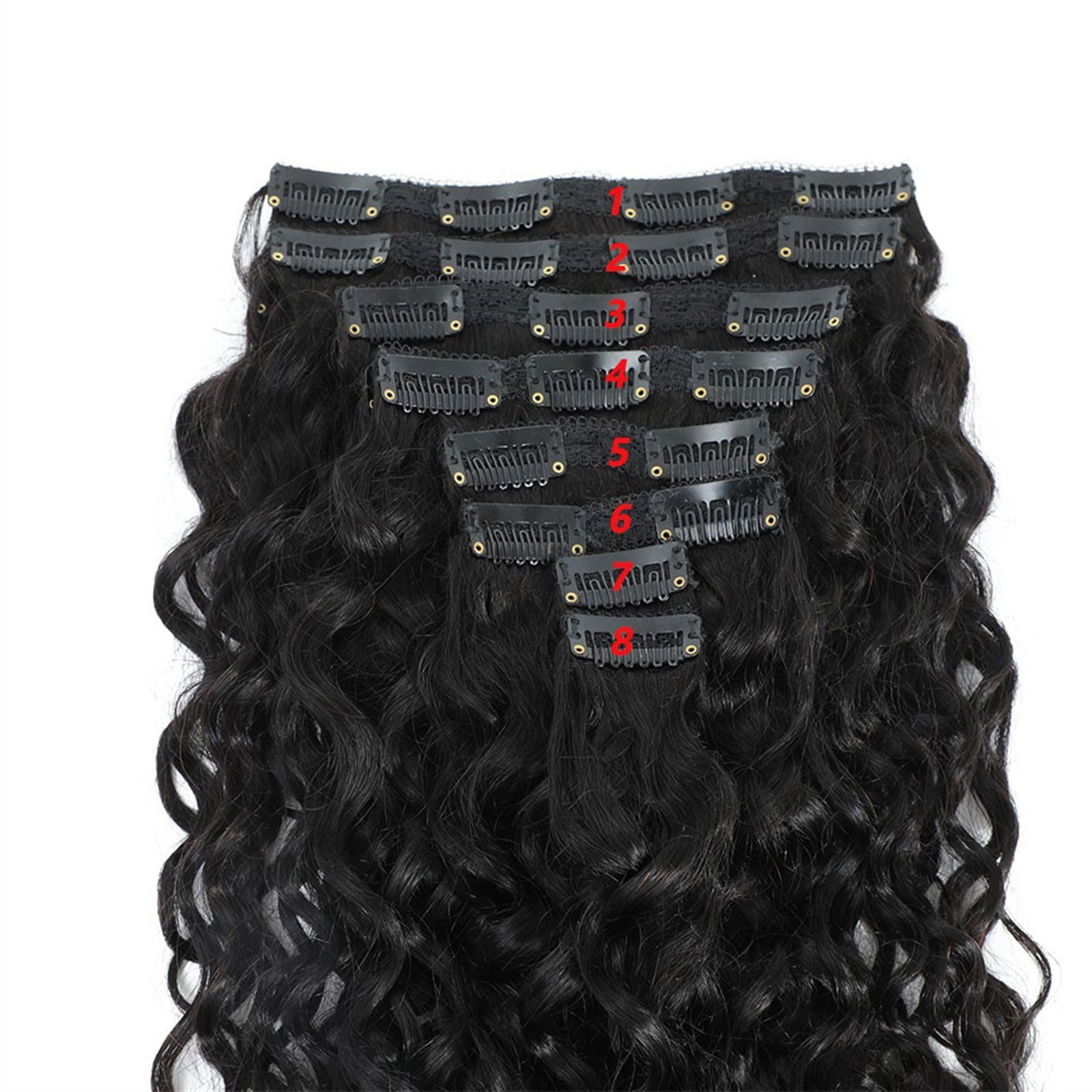 8-26 Inches Kinky Curly Clip In Hair Extension, 120g/Set Double Weft Full Head Human Hair Extension Brazilian Remy Human Hair for Women 8pieces