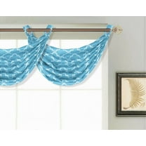 DIAMOND TRELLIS DESIGN V23 1 PC VALANCE TURQUOISE / WHITE SEMI SHEER WINDOW TOP CURTAIN GEOMETRIC PATTERN KITCHEN ,NURSERY,BATHROOM, WEDDING SIZE 35" WIDE X 18" LENGTH
