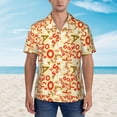 thumbnail image 2 of Gaeub Scandinavian Alphabet2 Print Men's Hawaiian Shirt,Button Down Short Sleeves Shirts,Tropical Beach Casual Button Down Shirts,Large, 2 of 7
