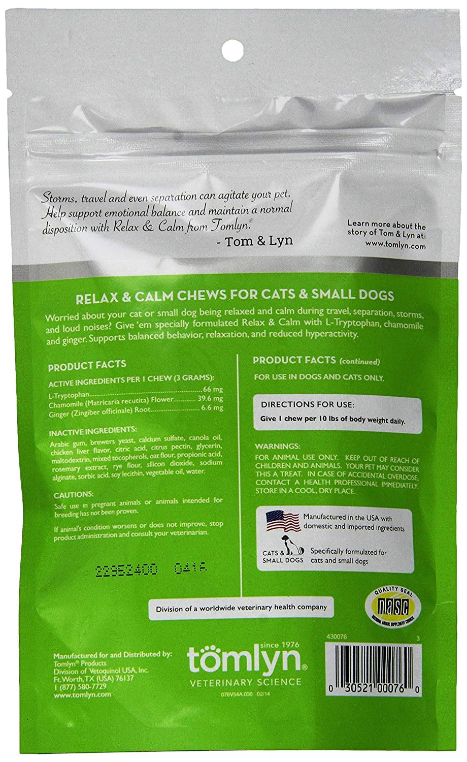 tomlyn relax and calm chews