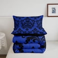 thumbnail image 5 of jejeloiu Edgy Skull King Size Comforter Sets,Gothic Print Comforters King Size For Adults,Blue Black,Black Reversible,3-Piece,1 Comforter and 2 Pillowcases, 5 of 7