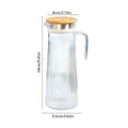 thumbnail image 3 of Acrylic Striped Kettle Plastic Cold Water Pitcher, Transparent Cool Kettle with Stainless Steel Lid, Juices Herbal Tea Water Dispenser, 1000/1200/1600ml, Clear, 3 of 6