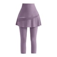 thumbnail image 5 of COMVALUE Skirted Leggings for Women Capri, Athletic Tennis Skirt with Leggings Golf Pickleball Clothes with Pockets Purple for Size XL, 5 of 7