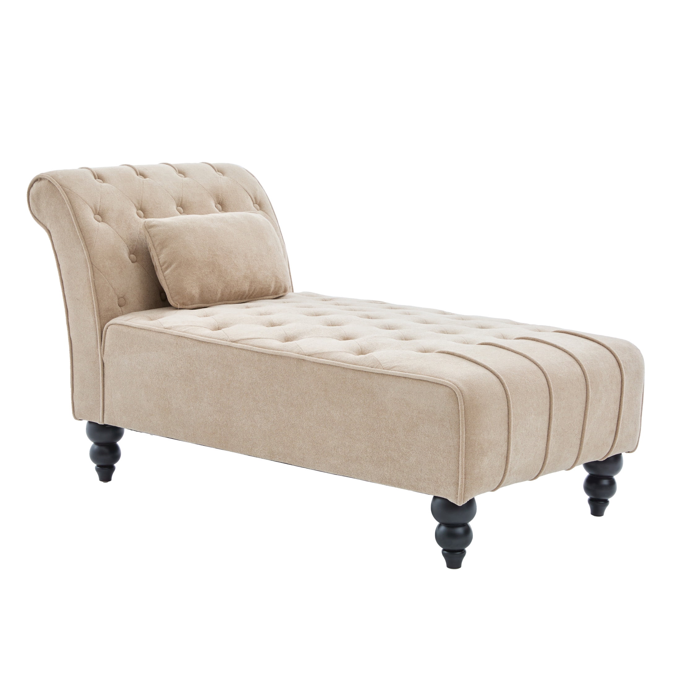 Christopher Knight Home 54.5" Modern Classic Velvet Chaise Lounge Chair with Birch Wood Legs, Camel
