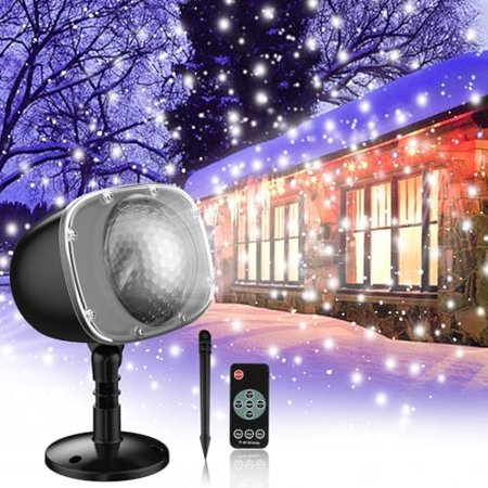 Christmas Snowfall Light Projector Holiday Projector Lights with Remote Control Rotating Snow Falling Lights Outdoor Waterproof Landscape Decorative Lighting for Halloween Wedding Garden(Snow Spots)