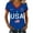 Blue, variant on MEICHEN 4th Of July Shirts For Women Summer USA Star Stripes Graphic Tees Memorial Day Outfit 250th Anniversary USA Shirt