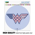 thumbnail image 3 of Wonder Woman USA American Flag Logo Automotive Car Window Locker Circle Bumper Sticker, 3 of 7