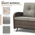 thumbnail image 5 of Gymojoy 7 Pieces Patio Furniture Set with Fire Pit,Outdoor Swivel Chair, 2-Seat SOfa with Table,All Weather PE Wicker Patio Conversation Sets for Deck Porch Backyard, 5 of 13