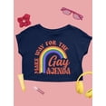 thumbnail image 3 of Lgbtq+ Agenda Pride Equality Tee Crop Tee Women's, 3 of 4