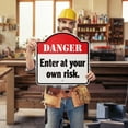 thumbnail image 2 of Danger Enter At Your Own Risk 18" X 18" Heavy-Gauge Aluminum Architectural Sign | SignMission Designer Warning Metal Novelty Gift Funny Joke Gag Road Garage, 2 of 4