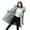 Green, variant on Winter Women Jacket Furry Hood Long Sleeves Pockets Knee Length Plus Size Zipper And Button Closure Thick Plush Lining Cotton Coat Mid Length Windproof Warm Coat