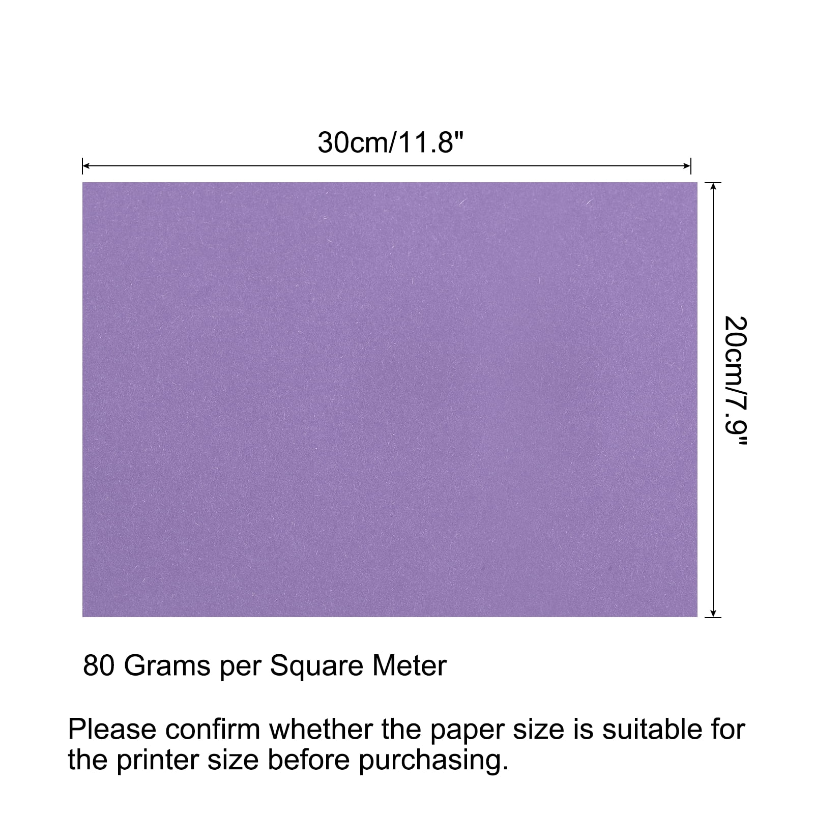 Uxcell 100 Sheets Colored Copy Paper 11.8x7.9 Inch A4 Printer Paper 80gsm Dark Purple for Office Printing, Document Copying, Invitations, Forms, Art Projects