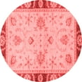 thumbnail image 1 of Ahgly Company Machine Washable Indoor Round Oriental Red Traditional Area Rugs, 6' Round, 1 of 4
