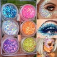 thumbnail image 2 of 6Jars/Set Cute Colorful Eyeshadow Glitter Gel Face Hair No Glue Required Body Nail Glitter Gel Stage Heart Star Moon Sequins, 2 of 4