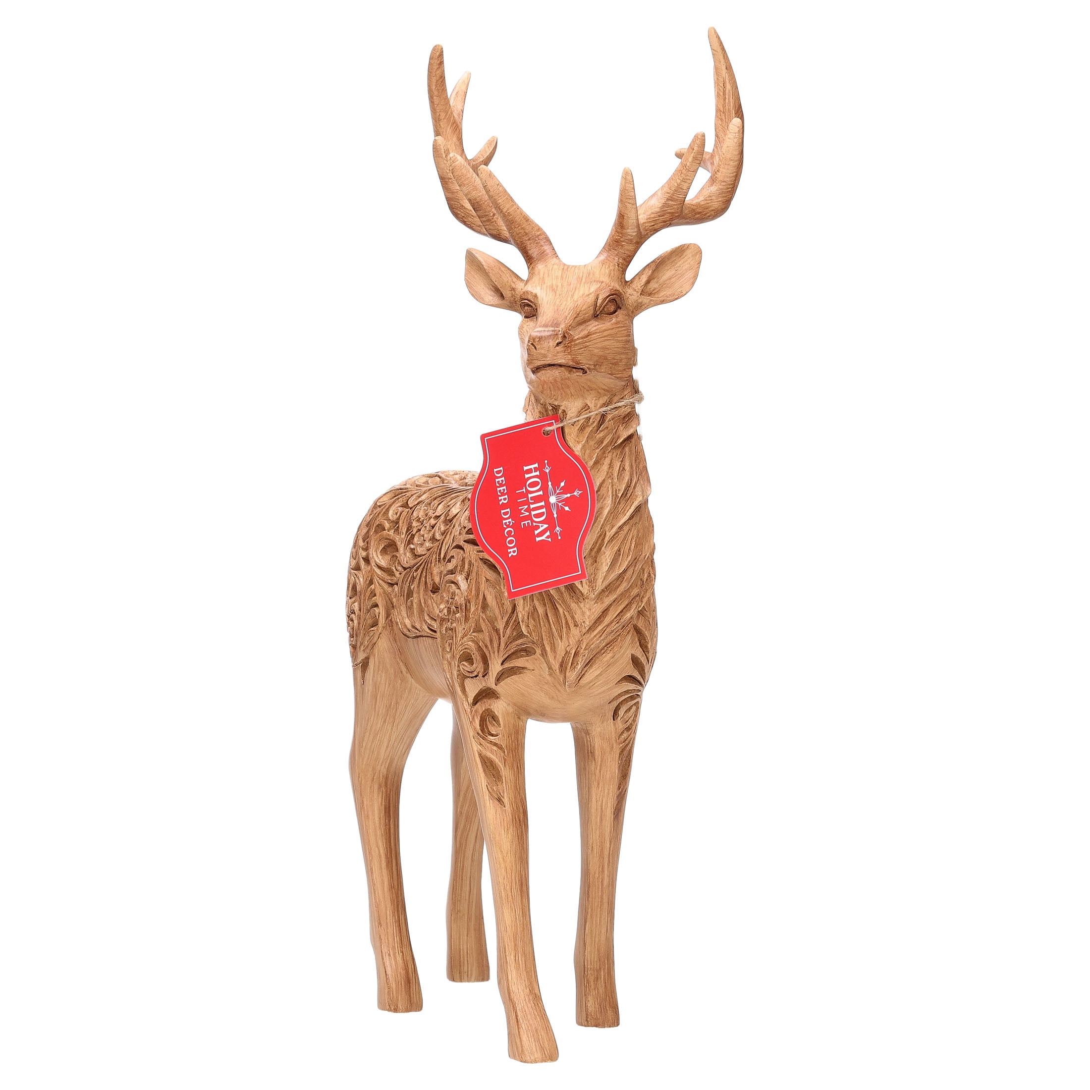 Resin Standing Deer Christmas Decoration, Brown, 13.5", by Holiday Time