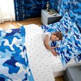 thumbnail image 4 of Manfei Rustic Camouflage Queen Bedding, Vintage Camo Bedding Comforter Set Queen, Ocean Blue, Reversible, 7pcs, 4 of 6