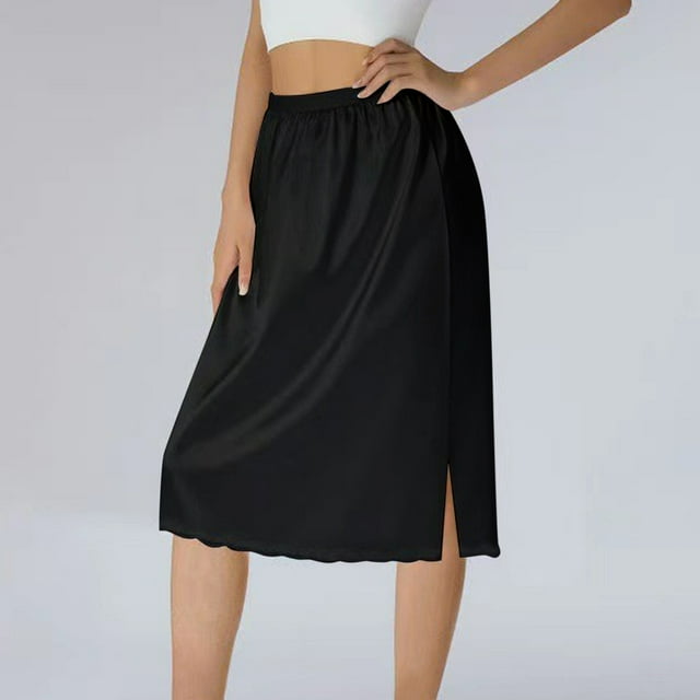 SHIXIAOO Jupon Demi-Long pour Femmes sous Robe, Ourlet en Dentelle, Taille Élastique, Jupon sous-Robe Longueur Genou, Rallonges de Jupe Midi pour Robes, Ensemble Assorti Jupe, Jupe Légère, Tout-Petit