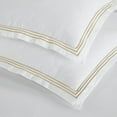 thumbnail image 6 of Superior Brandon Embroidered Cotton Duvet Cover Set, Full/Queen, White/Gold, 6 of 11
