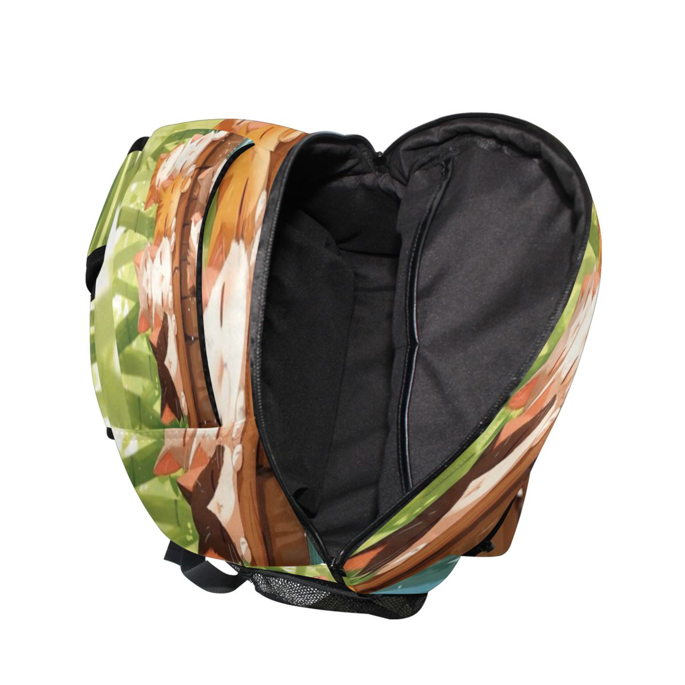 DIXRUYEE Backpack Schoolbag Sleepy Bamboo Cats Pile Pattern 15L/18L 2-SIZE