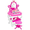 Best Choice Products Toy Vanity Set  w/16 Beauty Accessories, Functional Piano Keyboard & Flashing Lights