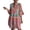 Hot Pink, variant on QSAWXQZ Women's Boho Midi Dress 3/4 Bell Sleeve V Neck Loose Tunic Graphic Print Dress Vacation Beachwear Hot Pink L