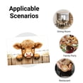 thumbnail image 5 of Joocar Cute Cow Peeking Over Fence Linen Table Mats Set Of 4 For Home Kitchen Table Decor 12x18 inch, 5 of 5