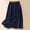Navy, variant on Dianli Maxi Skirt Beachwear Embroidered Floral Linen Loose Mid Length Skirt Elastic Waist Retro Cotton Pull On Summer Vacation Breathable Casual Day To Night Flowy Skirt