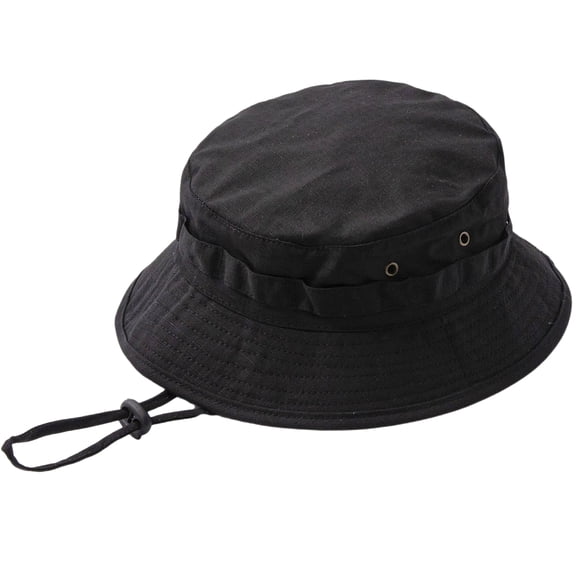 TOPTIE Vintage Boonie Hat Waterproof Classic Tactical Sun Hat for Hunting, Birding & Outdoor Adventure-Black