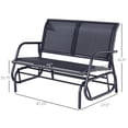 thumbnail image 3 of Person Outdoor Glider Bench, Patio Double Swing Rocking Chair Loveseat w/ Powder Coated Steel Frame, 3 of 8