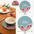 thumbnail image 3 of GZHJMY Easter Colorful Eggs Cute Bunny Spring Daisy Flowers Trivet Pot Holder, Round Woven Potholders Set 2PCS-Braided - Coasters - Table Mats 274 for Kitchen Pans Bowl Teapot, 3 of 7