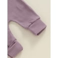 thumbnail image 7 of Suealasg Newborn Baby Girl 3Pcs Fall Outfits Ruffle Long Sleeve Zip Up Romper +Headband Hat Set 0 3 6 Months Infant Girl Clothes, 7 of 7