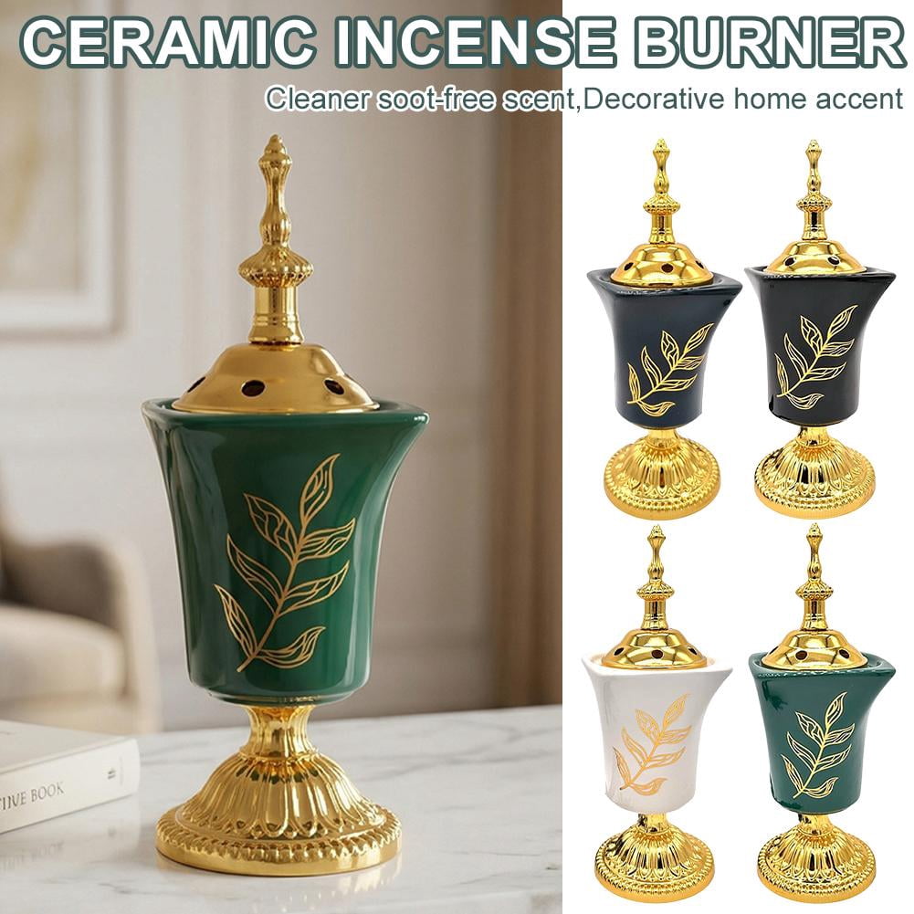 Electric Incense Burner, Vintage Arabian Electric Incense Burner Tabletop Decorative Incenses Holder, Portable Burners for Home Festival Yoga and Spa Room Decor
