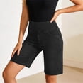 thumbnail image 5 of Vhkiploz Summer Bermuda Shorts for Women's Elastic Everyday Running Shorts Solid Color Wide Leg Beachwear Board Shorts, 5 of 6