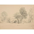thumbnail image 2 of Jacques-Raymond Brascassat 14x11 Black Ornate Wood Framed Double Matted Museum Art Print Titled: Oseraie (1848), 2 of 5