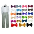 thumbnail image 1 of 3PC Shirt Gray Pants Bow tie Set Baby Boy Toddler Kid Formal Suit Sm-7, 1 of 4