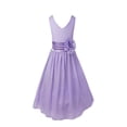 thumbnail image 2 of renvena Girls Toddler Kids Flower Chiffon Pleated Bridesmaid Wedding Pageant Party Dress Lavender 12, 2 of 7