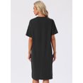 thumbnail image 4 of DARING DIVA Women's Casual Pajama Dress Loose Fit Short Sleeve Sleepwear XL Black, 4 of 7