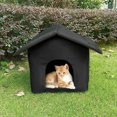 thumbnail image 1 of Casa para gatos resistente a la intemperie al aire libre, casa para perros interior, tienda de campaña plegable resistente a la intemperie para gatos, tela Oxford cálida para invierno, M, 1 of 1