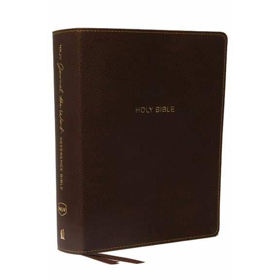 NKJV, Journal the Word Reference Bible, Imitation Leather, Brown, Red Letter Edition, Comfort Print: Let Scripture Expla, (Hardcover)