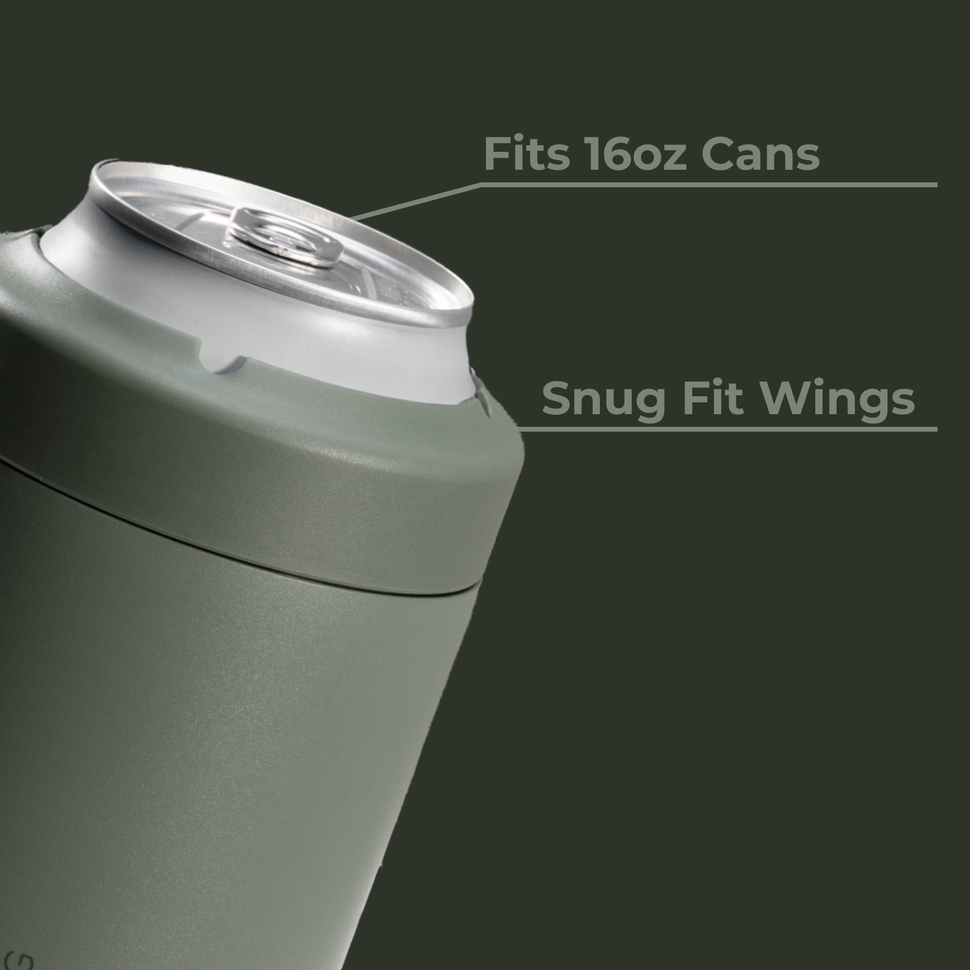 HydroJug Can Cooler - Standard 2-in-1 Insulated Can Cooler Cup 16oz - Stainless Steel, Non-Slip Rubber Base, Screw-Top Lid - Courtyard