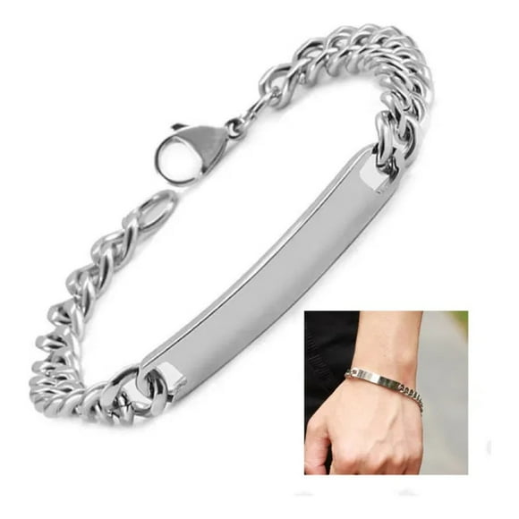 Pulsera Cadena Acero Plateado Dorado Para Hombre Mujer